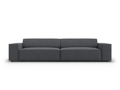 MICADONI HOME MICADONI Canap&eacute; Jodie, 4 Places, Gris Fonc&eacute;, Tissu Structurel