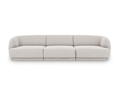 MICADONI HOME MICADONI Canap&eacute; Miley, 3 Places, Gris Clair, Tissu Chenille