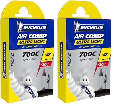 MICHELIN  Aircomp Ultralight Presta 60 Mm Inner Tube Noir 700C / 18-25