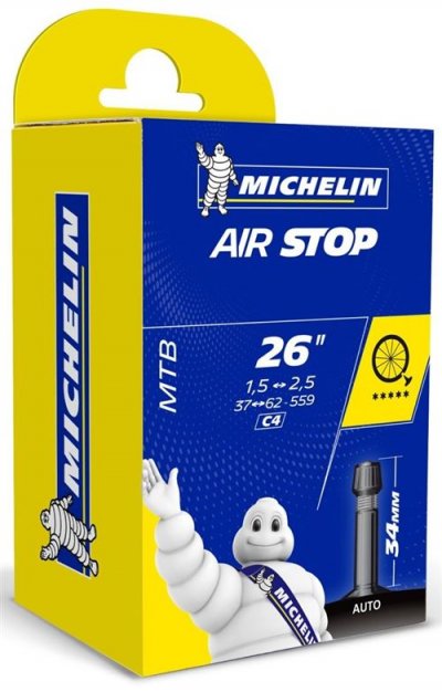MICHELIN  chambre a air vtt c4 airstop 26x1 5 2 50 valve schrader 34mm