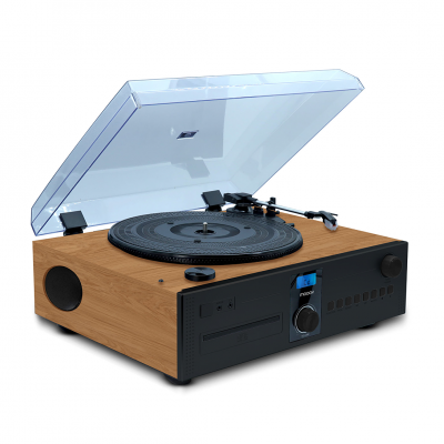 METRONIC Micro-cha&icirc;ne st&eacute;r&eacute;o Bluetooth et platine effet bois