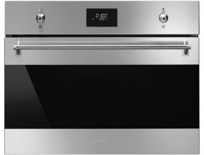SMEG Micro ondes Combin&eacute; Encastrable SO4301M1X, 40 litres, combin&eacute; compact, Niche 45 cm 