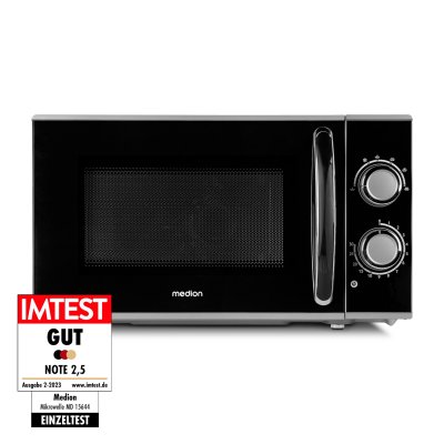 MEDION Micro-ondes monofonction  MD 15644 - 700W - 17L - Fonction d&eacute;cong&eacute;lation - Pose libre - Argent