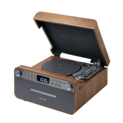 MUSE Micro syst&egrave;me CD avec platine vinyle  MT-118 AT Marron et Gris