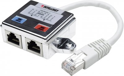 INTELLINET MicroConnect Y-ADAPTER - R&eacute;partiteur de r&eacute;seau - RJ-45 (M) pour RJ-45 (F) - double blindage
