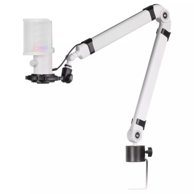 MARS GAMING Microphone  MMIC-XT RGB avec Bras de Montage (Blanc)
