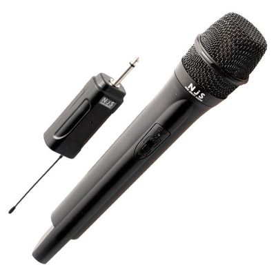 NEW JERSEY SOUND Microphone sans fil portatif radio UHF avec r&eacute;cepteur - Aliment&eacute; par 4 piles AA