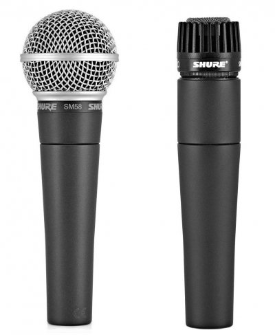 SHURE Micros filaires  PACK SM58-SM57 LA LEGENDE Dynamique Main