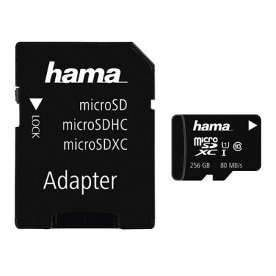 HAMA MicroSDXC 256GB classe 10 UHS-I 80MB/s + adaptateur/mobile - Neuf