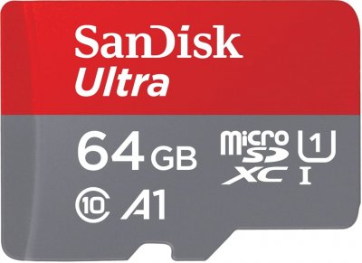 SANDISK Microsdxc ultra 64gb (a1/uhs-i/cl.10/140mb/s) + adapter