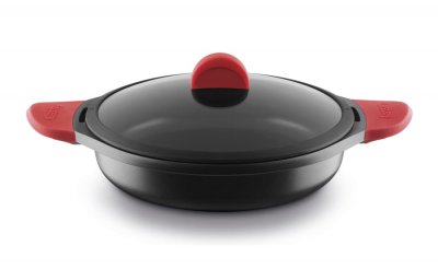 CASTEY Mijoteuse 28cm antiadh&eacute;sif, fonte d&acute;alu, couvercle et anses, tous feux