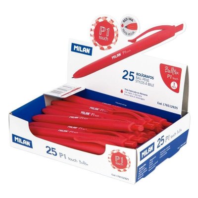 GENERIQUE Milan 176512925 Pr&eacute;sentoir 25 Stylo &Agrave; Bille P1 Touch Rouge