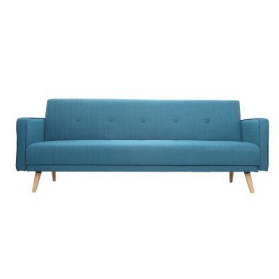 MILIBOO  Canap&eacute; convertible scandinave 3 places bleu canard ULLA