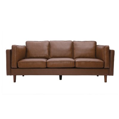 MILIBOO  Canap&eacute; cuir vintage 3 places marron BRADLEY - cuir de buffle