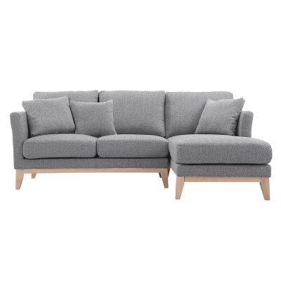 MILIBOO  - Canap&eacute; d'angle droit scandinave gris clair d&eacute;houssable OSLO