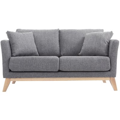 MILIBOO  - Canap&eacute; scandinave 2 places d&eacute;houssable gris clair et bois OSLO