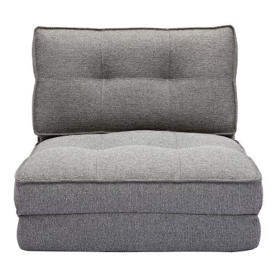 MILIBOO  Chauffeuse convertible 1 place en tissu gris chin&eacute; SALLY