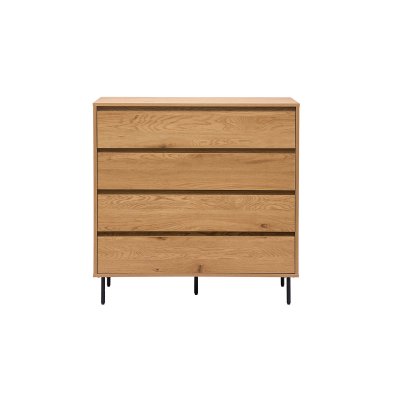 Miliboo - Commode finition bois clair ch&ecirc;ne 4 tiroirs L100 cm ARAGON