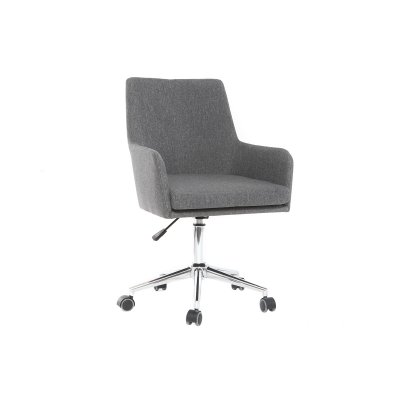 Miliboo - Fauteuil de bureau design en tissu gris anthracite SHANA