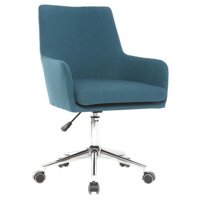 Miliboo - Fauteuil de bureau design tissu bleu canard SHANA