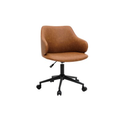 Miliboo - Fauteuil de bureau moderne marron HEMMY