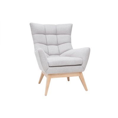 MILIBOO  - Fauteuil scandinave gris clair et bois BRODY