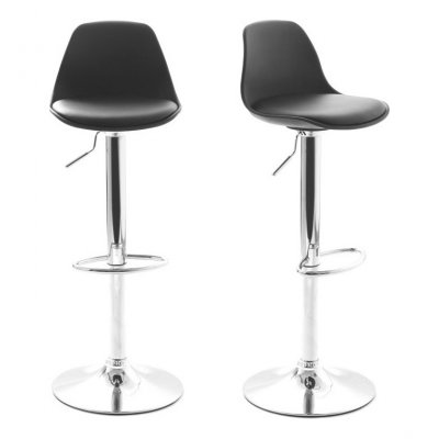 Miliboo Lot de 2 tabourets de bar design noirs STEEVY