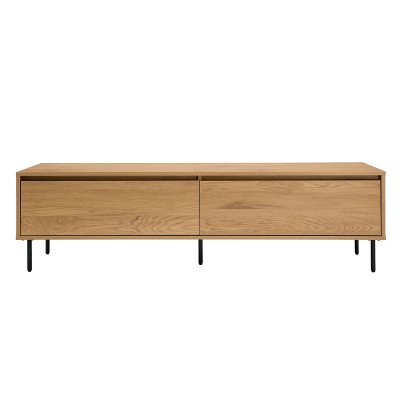 MILIBOO  Meuble TV finition bois clair ch&ecirc;ne 2 tiroirs L160 cm ARAGON