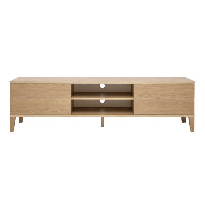 MILIBOO  Meuble TV scandinave bois clair ch&ecirc;ne 4 tiroirs L180 cm FREDDY