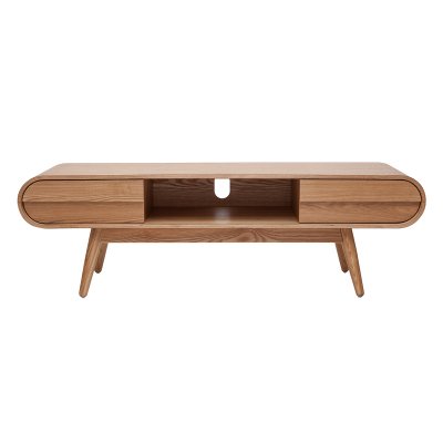 MILIBOO  Meuble TV scandinave en bois clair 2 tiroirs L150 cm BALTIK