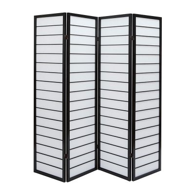 Miliboo - Paravent japonais en bois noir et papier de riz GIBON