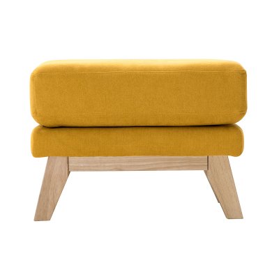 MILIBOO  - Pouf repose-pieds scandinave d&eacute;houssable effet velours jaune moutarde OSLO