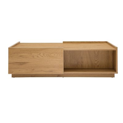 Miliboo - Table basse avec rangements finition bois clair ch&ecirc;ne 2 tiroirs L120 cm MADERO