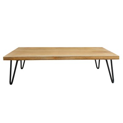 Miliboo - Table basse bois manguier pieds &eacute;pingle m&eacute;tal VIBES