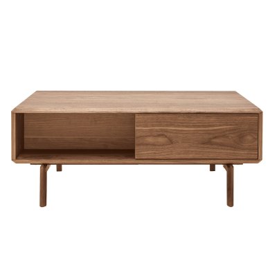 Miliboo - Table basse noyer avec rangements L100 cm SUVA