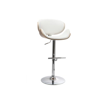 Miliboo - Tabouret de bar design blanc et bois clair WALNUT