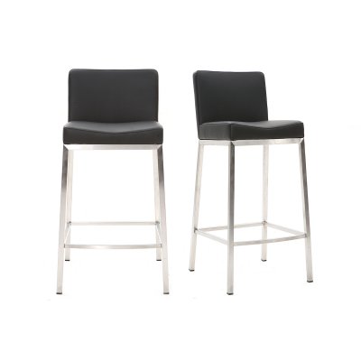 Miliboo Tabourets de Bar Design Noirs H66 cm (Lot de 2) Epsilon