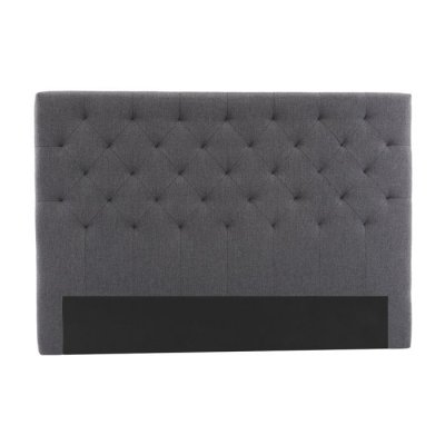 MILIBOO  T&ecirc;te de lit capitonn&eacute;e en tissu gris fonc&eacute; L160 cm ENGUERRAND
