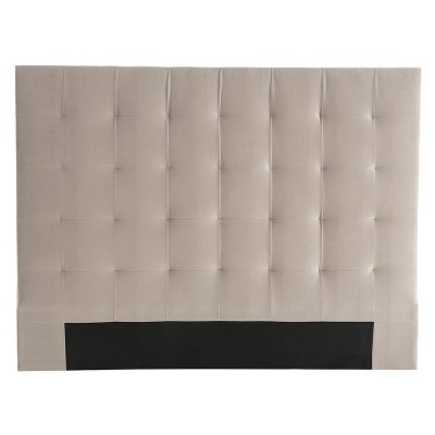 MILIBOO  T&ecirc;te de lit capitonn&eacute;e en Tissu Velours Taupe L160 cm HALCIONA