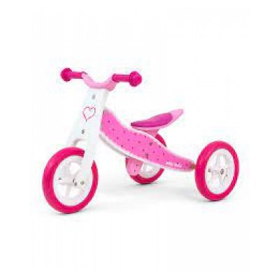 MILLY MALLY  Look Draisienne V&eacute;lo en bois 2 en 1 Hearts