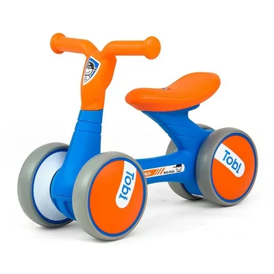MILLY MALLY  Loopfiets Tobi Draisienne &agrave; 4 Roues Junior Bleu/Orange