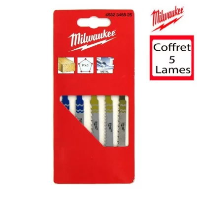 MILWAUKEE  4002395314850 Assortiment 5 Lames Scie Sauteuse, Multicolore