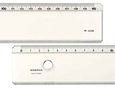 MINERVA   r&egrave;gle plate biseau anti-tache, 1.100 mm noir
