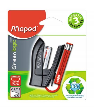 MAPED Mini agrafeuse  Greenlogic 24/6 Mod&egrave;le al&eacute;atoire