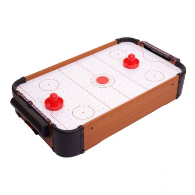 MENDLER Mini air hockey hwc-j10, jeu de table air hockey avec accessoires, bois 56x30x10cm