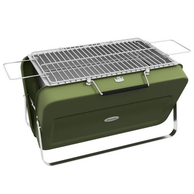 OUTSUNNY Mini barbecue &agrave; charbon portable pliable dim. 47L x 30l x 28H cm vert