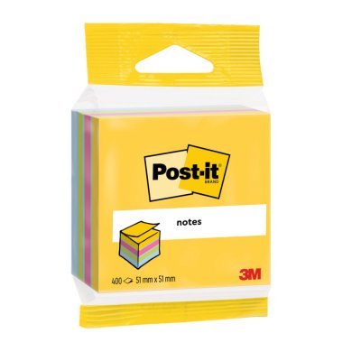 POST IT Mini bloc cube Post-It - 400 feuilles - 5,1 x 5,1cm - couleur ultra