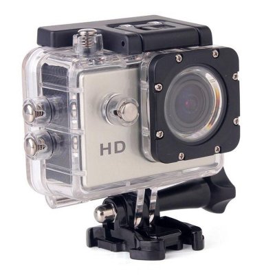 YONIS Mini cam&eacute;ra sport hd 720p &eacute;tanche 30m 1.5' photos vid&eacute;o angle 140&deg; argent 32 go 