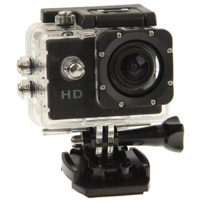 YONIS Mini Cam&eacute;ra Sport HD 720P Etanche 30M Ecran 1.5' Photos Vid&eacute;o 140&deg; Noir 4 Go -