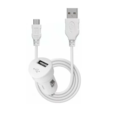 BLUEWAY Mini chargeur allume-cigare 1A blanc micro USB - Neuf